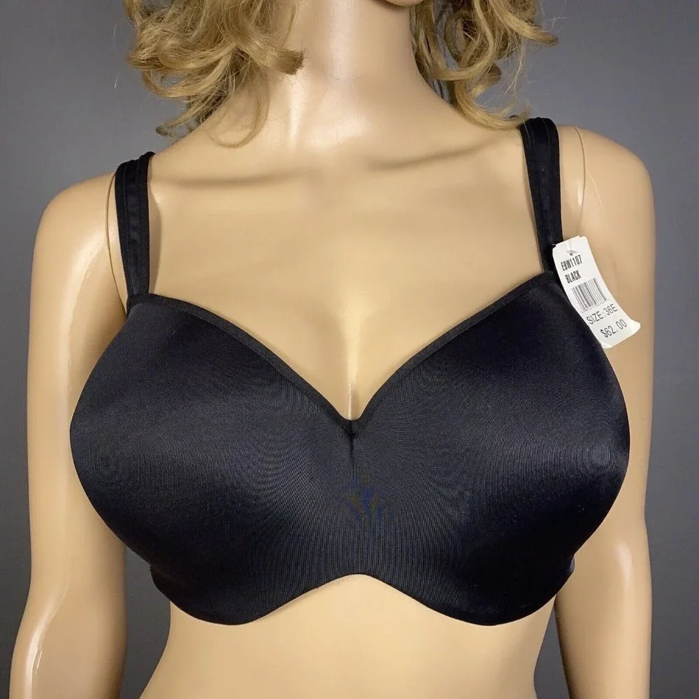 Black Full Coverage Smooth T-Shirt Bra - Brand Unspecified